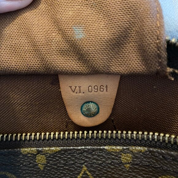 GUC Vintage LV Monogram Speedy Bag 30 Double Handle Satchel Brown - Picture 15 of 15